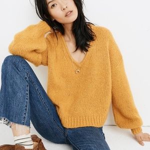 Madewell Balloon Sleeve Mustard Sweater